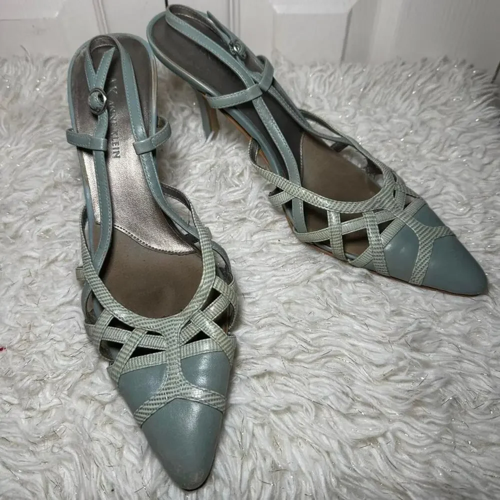 Anne Klein sage strappy pointed toe heels y2k slingback pumps